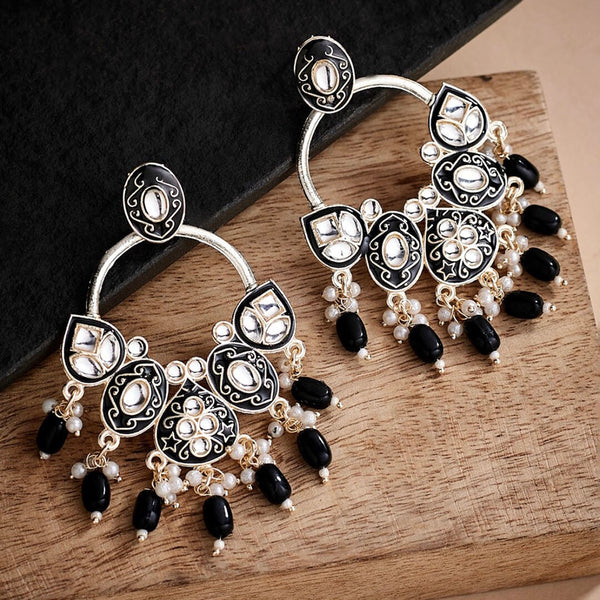 Subhag Alankar Black Stone Crystal, Stylish Design Earring For All Occasions Alloy Drops & Danglers