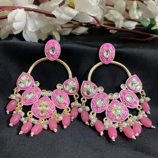 Subhag Alankar Pink Stone Crystal, Stylish Design Earring For All Occasions Alloy Drops & Danglers