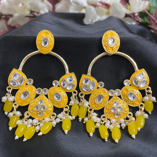 Yellow Chimes Butterfly Shaped Long Pearl Drop Long Dangler Earrings Black  & Golden Online in India, Buy at Best Price from Firstcry.com - 13772987