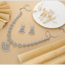 HR Sales Premium Quality Rhodium Finish Glamorous Austrian Stone Necklace Set 