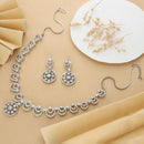 HR Sales Premium Quality Rhodium Finish Glamorous Austrian Stone Necklace Set 