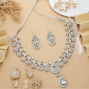 HR Sales Premium Quality Rhodium Finish Glamorous Austrian Stone Necklace Set 