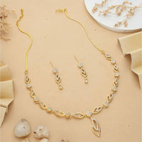 HR Sales Premium Micro Gold Plated Austrian Stone Luxury Necklace Set 