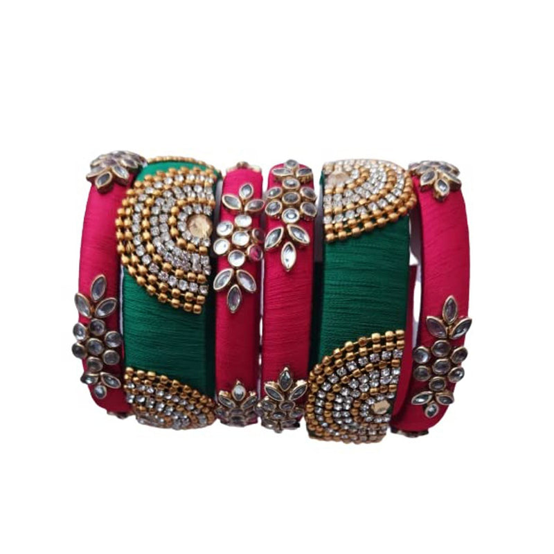 Buy Silk Thread Heavy Kundan Bridal Bangles for Wedding Online in India 