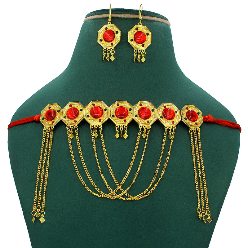 Mahavir Gold Plated Necklace Set