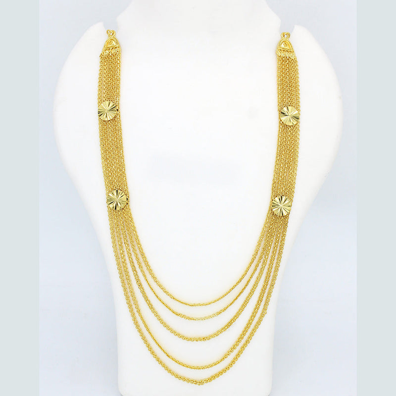 Mahavir Forming Look Gold Plated Long Necklace