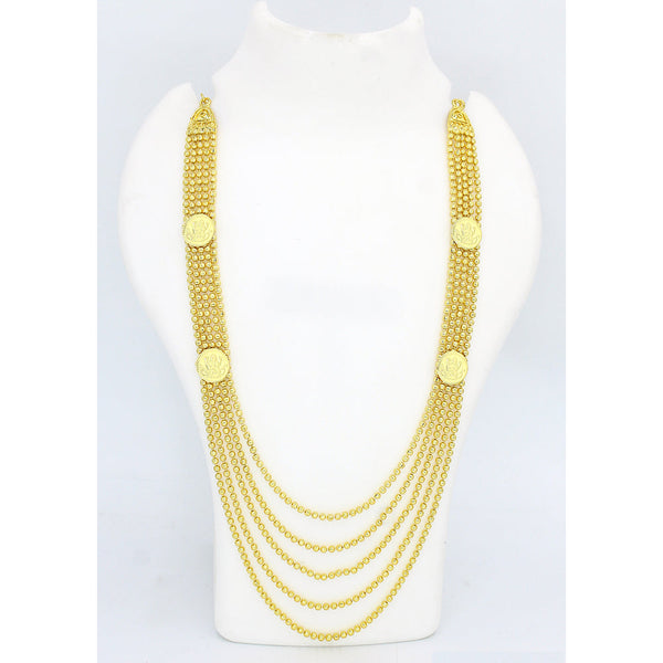 Mahavir Forming Look Gold Plated Long Necklace