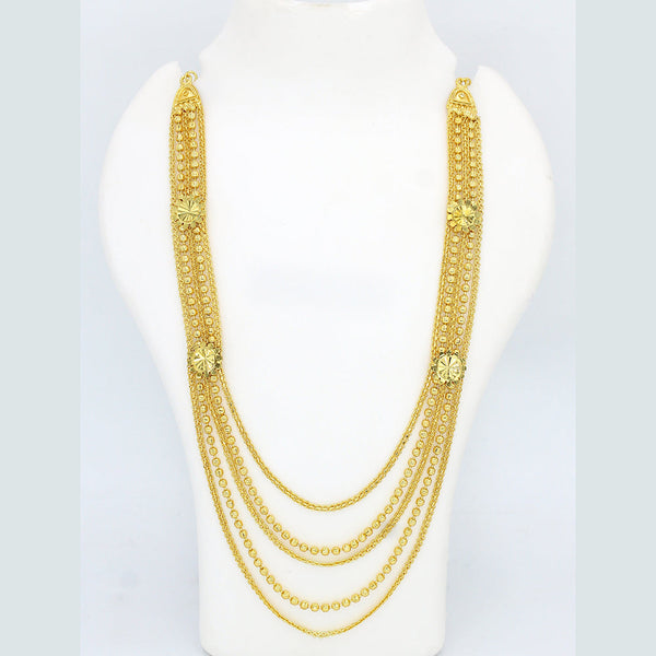 Mahavir Forming Look Gold Plated Long Necklace