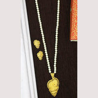 Mahavir Gold Plated Pearl Necklace Set
