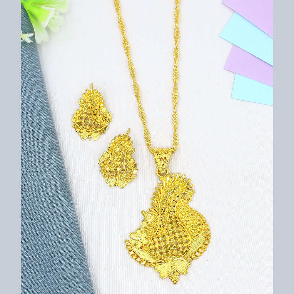 Mahavir Dye Gold Plated Pendent Set