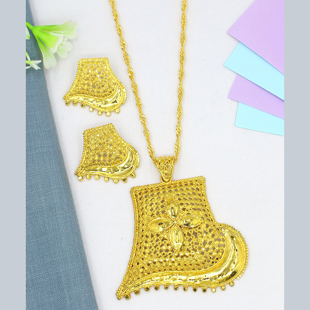 Mahavir Dye Gold Plated Pendent Set