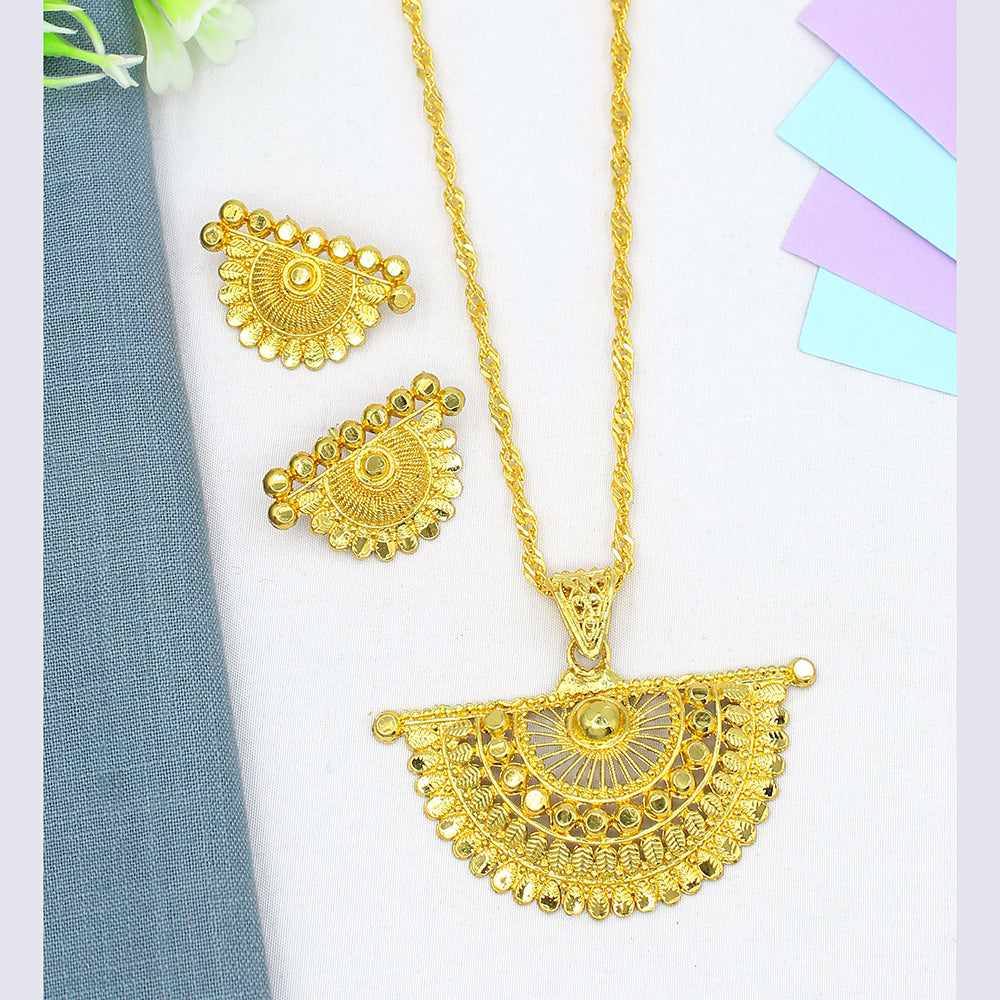 Mahavir Dye Gold Plated Pendent Set