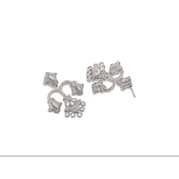 Sian Silver Plated American Diamond Dangler Earrings