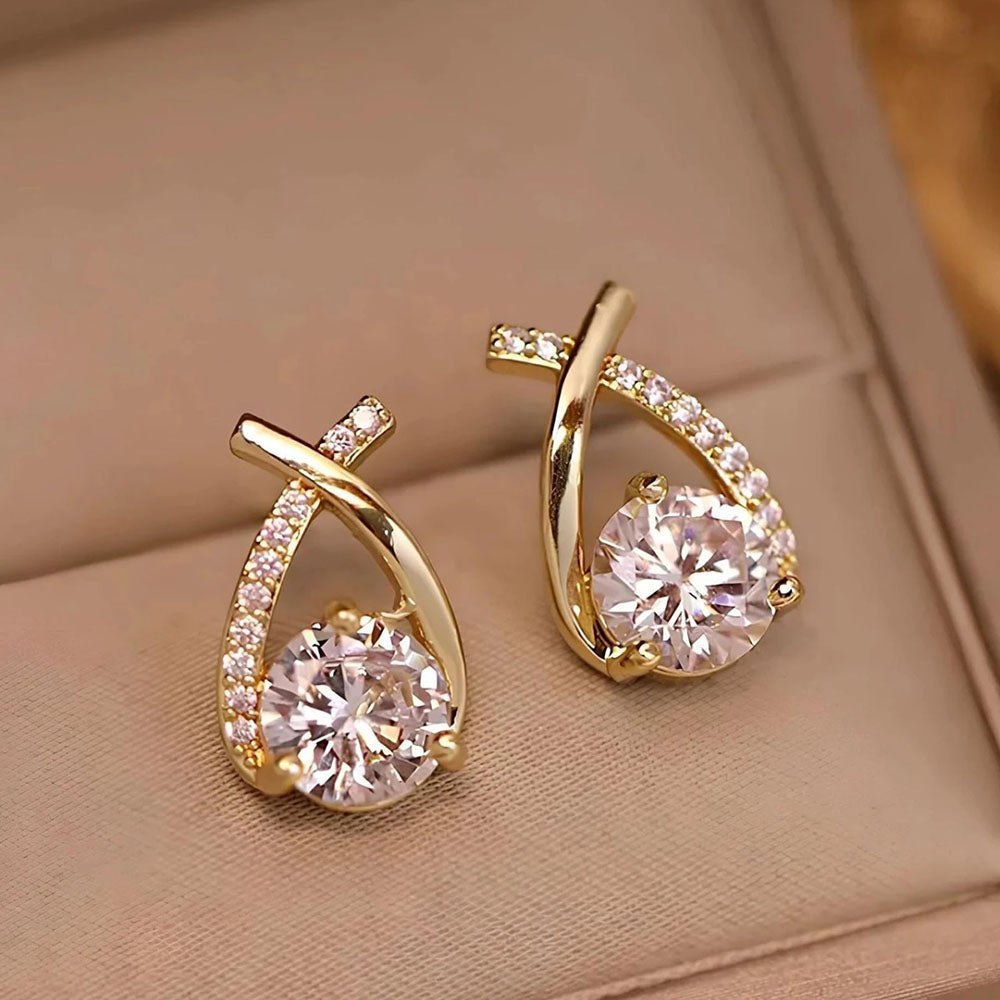 Bevy Pearls Austrian Stone Assorted Design Studs Earrings 