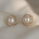 Bevy Pearls Elegant Austrian Stone Studs Earrings 