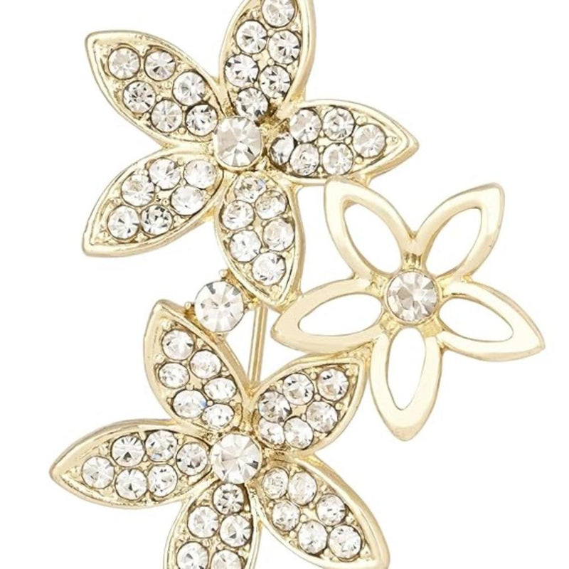 Etnico Gold Plated Floral Brooch Pins Coat Dress Gown Shawl Wedding Bridal Brooch Accessories for Women & Girls (SM64)