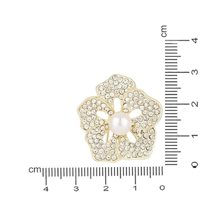 Etnico Gold Plated Floral Brooch Pins Coat Dress Gown Shawl Wedding Bridal Brooch Accessories for Women & Girls (SM65)