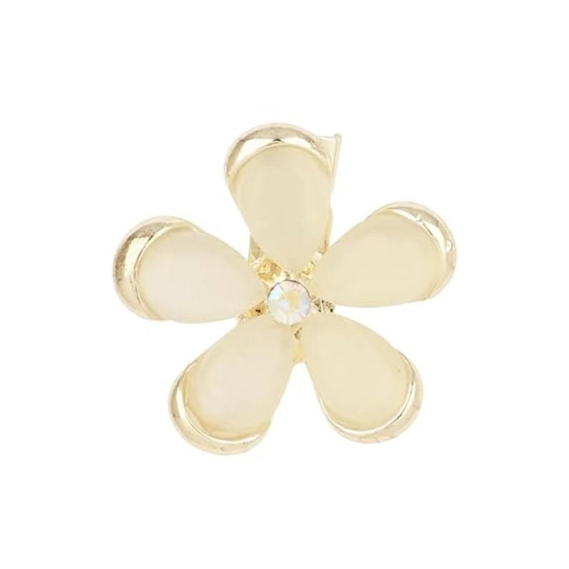 Etnico Gold Plated Latest Fashion Stylish White Pearl Floral Brooch/Lapel Pin For Women/Girls (SM67)