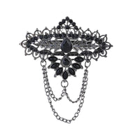 Etnico Silver Oxidised Traditional Stone Drop Safa Kalangi Brooch for Groom/Men/Dulha Pagadi (SM75OXB)