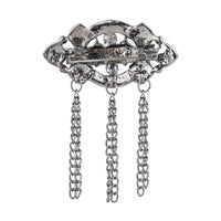 Etnico Silver Oxidised Traditional Stone Drop Safa Kalangi Brooch for Groom/Men/Dulha Pagadi (SM77OXB)