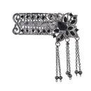 Etnico Silver Oxidised Traditional Stone Drop Safa Kalangi Brooch for Groom/Men/Dulha Pagadi (SM78OXB)