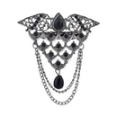 Etnico Silver Oxidised Traditional Stone Drop Safa Kalangi Brooch for Groom/Men/Dulha Pagadi (SM79OXB)