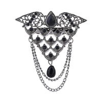 Etnico Silver Oxidised Traditional Stone Drop Safa Kalangi Brooch for Groom/Men/Dulha Pagadi (SM79OXB)