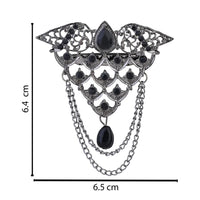 Etnico Silver Oxidised Traditional Stone Drop Safa Kalangi Brooch for Groom/Men/Dulha Pagadi (SM79OXB)