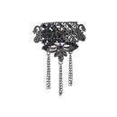 Etnico Silver Oxidised Traditional Stone Drop Safa Kalangi Brooch for Groom/Men/Dulha Pagadi (SM81OXB)