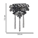 Etnico Silver Oxidised Traditional Stone Drop Safa Kalangi Brooch for Groom/Men/Dulha Pagadi (SM81OXB)