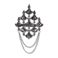 Etnico Silver Oxidised Traditional Stone Drop Safa Kalangi Brooch for Groom/Men/Dulha Pagadi (SM83OXWi)