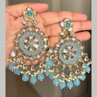 ShringarStreet Gold Plated Kundan Stone And Beads Dangler Earrings