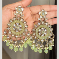 ShringarStreet Gold Plated Kundan Stone And Beads Dangler Earrings