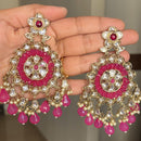 ShringarStreet Gold Plated Kundan Stone And Beads Dangler Earrings