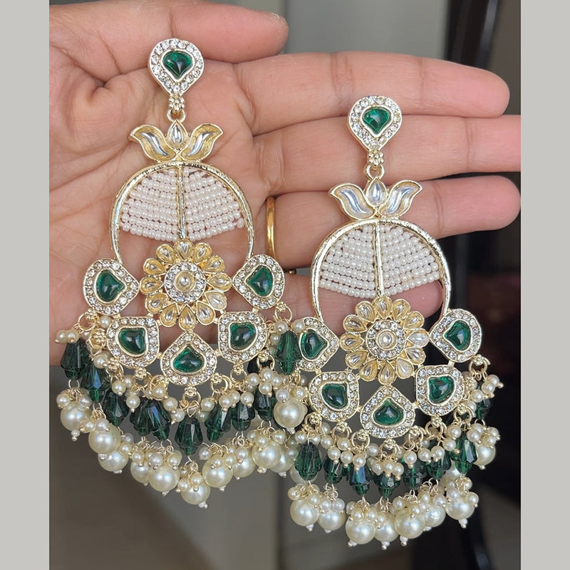 ShringarStreet Gold Plated Kundan And Pearl Dangler Earrings