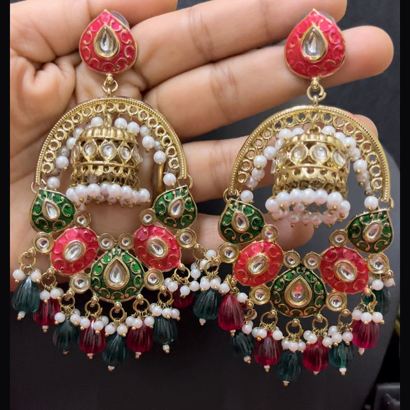 ShringarStreet Mehndi Polish Meenakari And Beads Dangler Earrings