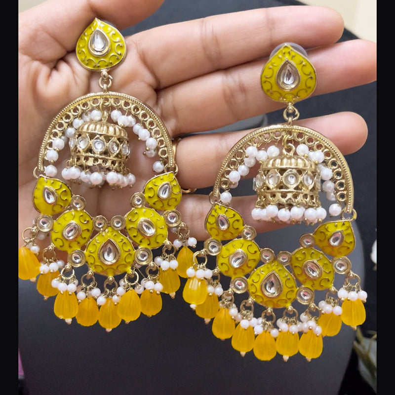 ShringarStreet Mehndi Polish Meenakari And Beads Dangler Earrings