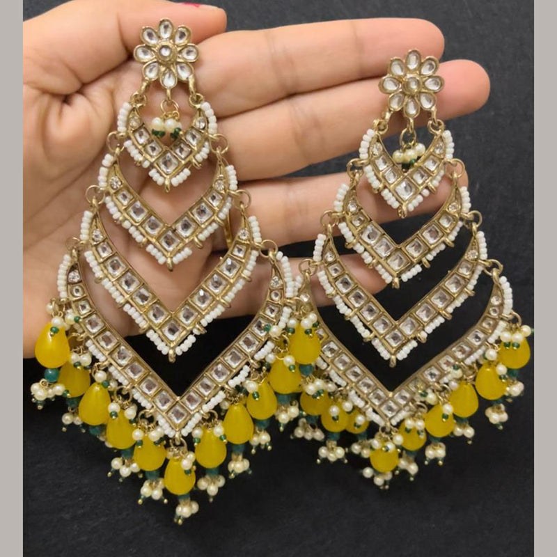 ShringarStreet Gold Plated Kundan Stone And Pearl Dangler Earrings