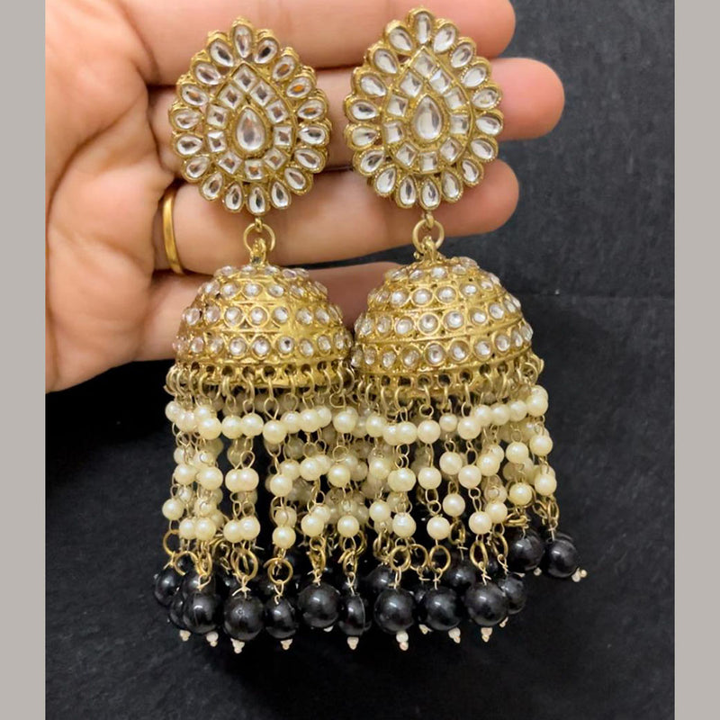 ShringarStreet Gold Plated Kundan Stone And Pearl Jhumki Earrings