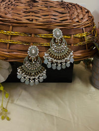 ShringarStreet Gold Plated Kundan Stone Pearl And Beads Dangler Earrings
