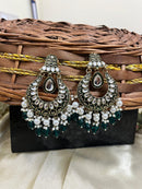 ShringarStreet Gold Plated Kundan Stone Pearl And Beads Meenakari Dangler Earrings