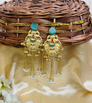 ShringarStreet Gold Plated Premium Quality Brass Kundan Stone And Beads Dangler Earrings