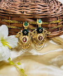 ShringarStreet Gold Plated Premium Quality Brass Kundan Stone And Beads Dangler Earrings