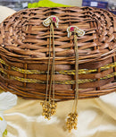 ShringarStreet Gold Plated Premium Quality Brass Kundan Stone And Beads Dangler Earrings