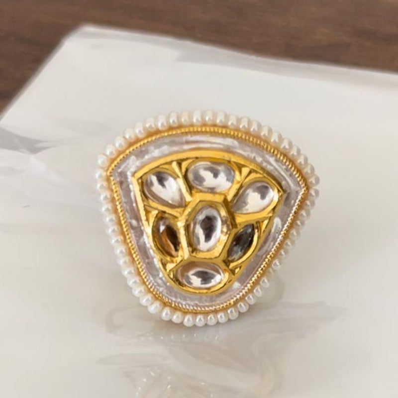 Shringarstreet Gold Plated Kundan Stone Ring