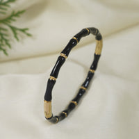 Tarohi Jewels Stainless Steel Black Bamboo Kada