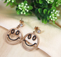 Tarohi Jewels Stainless Steel Rosegold Plated Smiley Face Earring- STNER 2703