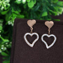 Tarohi Jewels Stainless Steel Rosegold Plated Heart Shaped Earring-STNER 2766