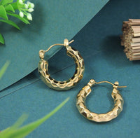 Tarohi Jewels Stainless Steel Anti Tarnish Gold Plated Hoops Earring- STNER 5320