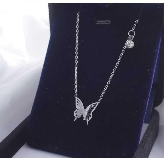 Tarohi Jewels Stainless Steel Butterfly Pendent Necklace  - STNK 5039